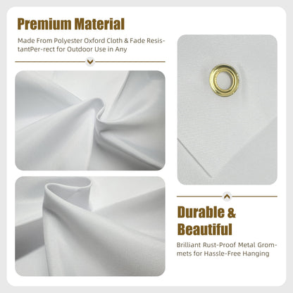 Blank DIY Banners Polyester Oxford Cloth White Banner with Hanging Rope for Wall Signs Writing DIY Painting Indoor Outdoor Office Camping Yard Birthday Party Decorations Supplies (6x3ft)