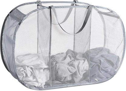 Seiritex Mesh Popup Laundry Hamper 3 Compartment Sortable Horizontal