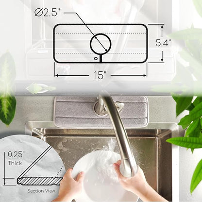Ternal Original SINKMAT 15in Faucet Splash Guard Extra Long Microfiber Sink