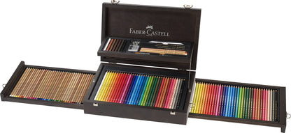 Faber-Castell Art & Graphic Collection, Multicoloured, Wooden Case Of 125, For Art, Craft, Drawing, Sketching, Home, School, University, Colouring