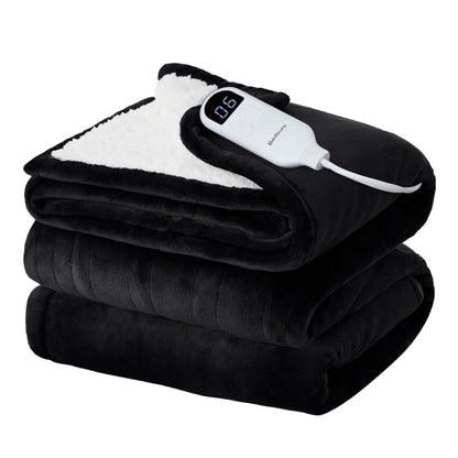 Bedsure Electric Blanket King Size - Dual Control Heated Blanket King Size, Fast Heating with 10 Time Settings & 10 Heat Settings, Warm Gift for Grandma (100x90 inches, Grey)