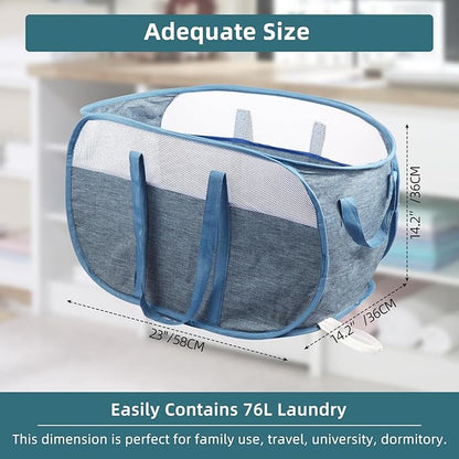 Collapsible Laundry Baskets, Tear Proof Pop Up Laundry Hamper