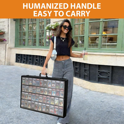 34"x22" Card Show Display Case,Portable Aluminum Trading Card Display Case,Clear Acrylic Card Box with Locks Suitable for Sports Card/TCG/Jewelry Collection (Black)