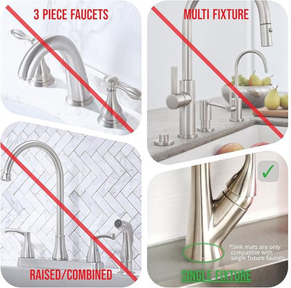 Ternal Original SINKMAT 15in Faucet Splash Guard Extra Long Microfiber Sink