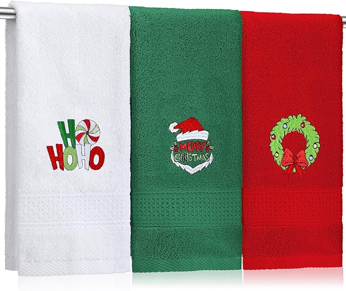 3 Pcs Merry Christmas Hand Towels
