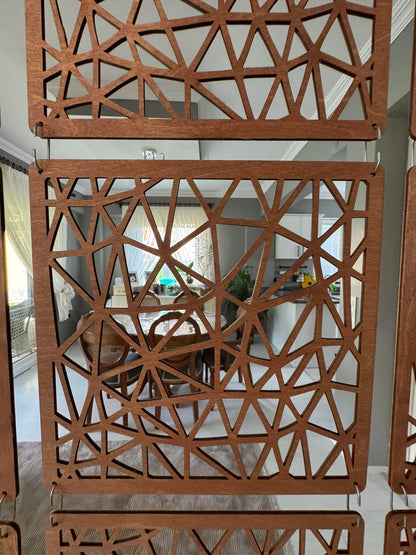 Woodtuct Teak Decorative Room Divider Panels, 12 Pack