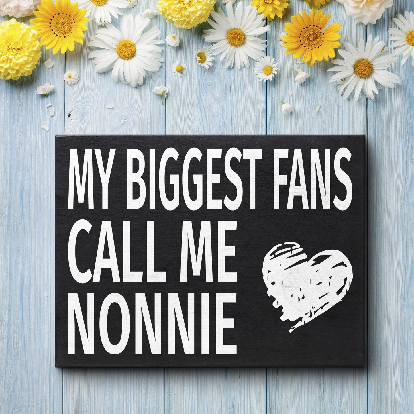 JennyGems Nonnie Gifts, My Biggest Fans Call Me Nonnie Wooden Sign, Shelf Decor and Wall Hanging, Made in USA