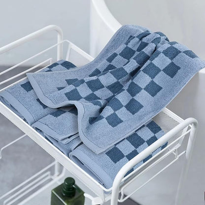 Jacquotha Bathroom Hand Towels Set of 4, Checkered Towels
