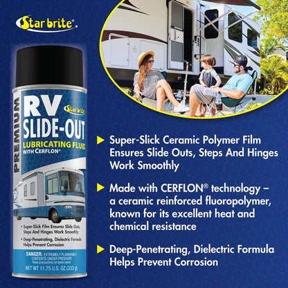STAR BRITE RV Slide-Out Lubricating Fluid with Cerflon - Ultra-Slick, Deep-Penetrating, Corrosion Preventive Spray for RV Slide Outs (078212)