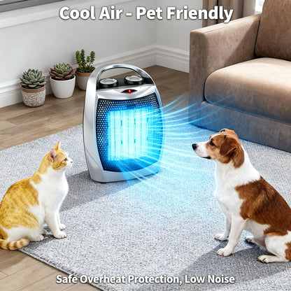 Takywep Small Space Heater, 1500W/750W Portable Electric Space Heater, PTC Fast Heating Ceramic Room Heater with Overheat & Tip-Over Protection Office Room Desk