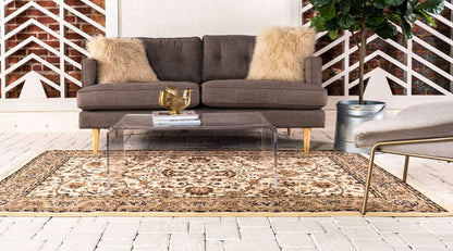 Unique Loom Sialk Hill Collection Area Rug - Washington (5' 3" x 8' Rectangle Ivory/Black)