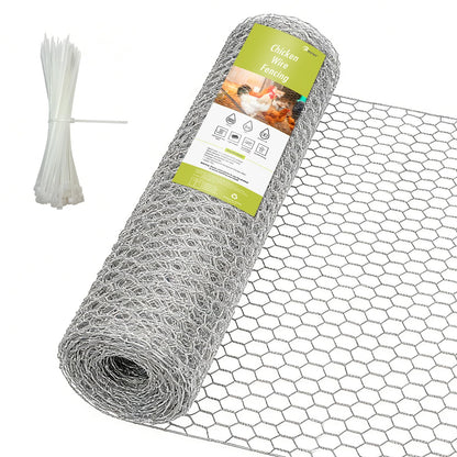 Chicken Wire Fencing, 24 Rifny 16.5 Inch x 60 Feet Chicken Wire Mesh Roll for Garden Plants, 1 Inch Mesh Hexagonal Galvanized Metal Poultry Wire Netting for Chicken Coop Rabbit Dogs Barrier