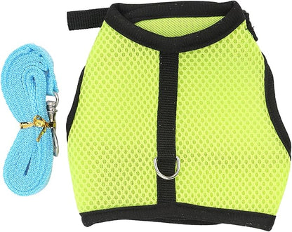 Yctze Adjustable Mesh Harness with Leash for Rabbits & Guinea Pigs - Comfortable Chest & Back Traction for Small Pets (Fruit Green)
