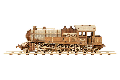 Wood Trick Grand Traveler 246 Wooden Train Set w/Railway - Rides up to 20ft - 16x4″ - Locomotive Model Kit - 3D Wooden Puzzles for Adults to Build - Engineering DIY Models for Adults to Build