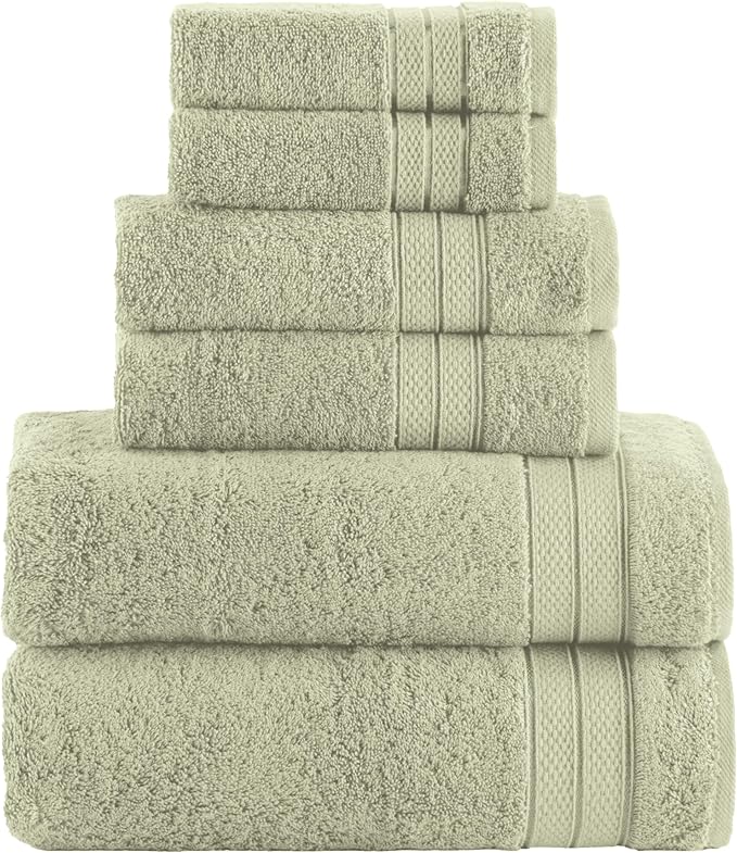 Elegant Comfort Luxury 6-Piece Towel Set, Premium Soft 100% Turkish Cotton