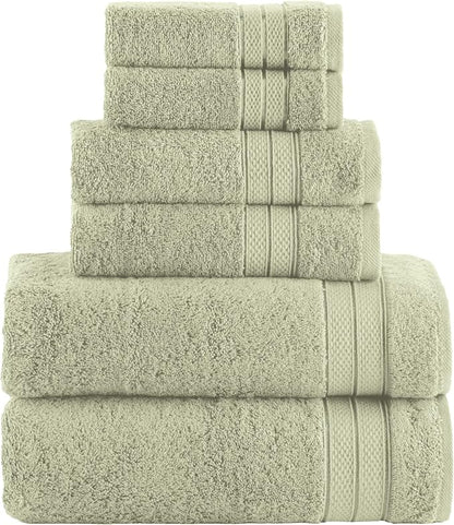 Elegant Comfort Luxury 6-Piece Towel Set, Premium Soft 100% Turkish Cotton