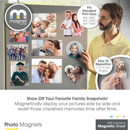 TMS Magnetic Sheet, Tape and Strips with or Without Self-Adhesive Backing for Stickers | Die and Craft Storage | Flexible Rubber Magnet | 10 Sheets | 20mil or 30 mil Thick | 8.5” x 11”