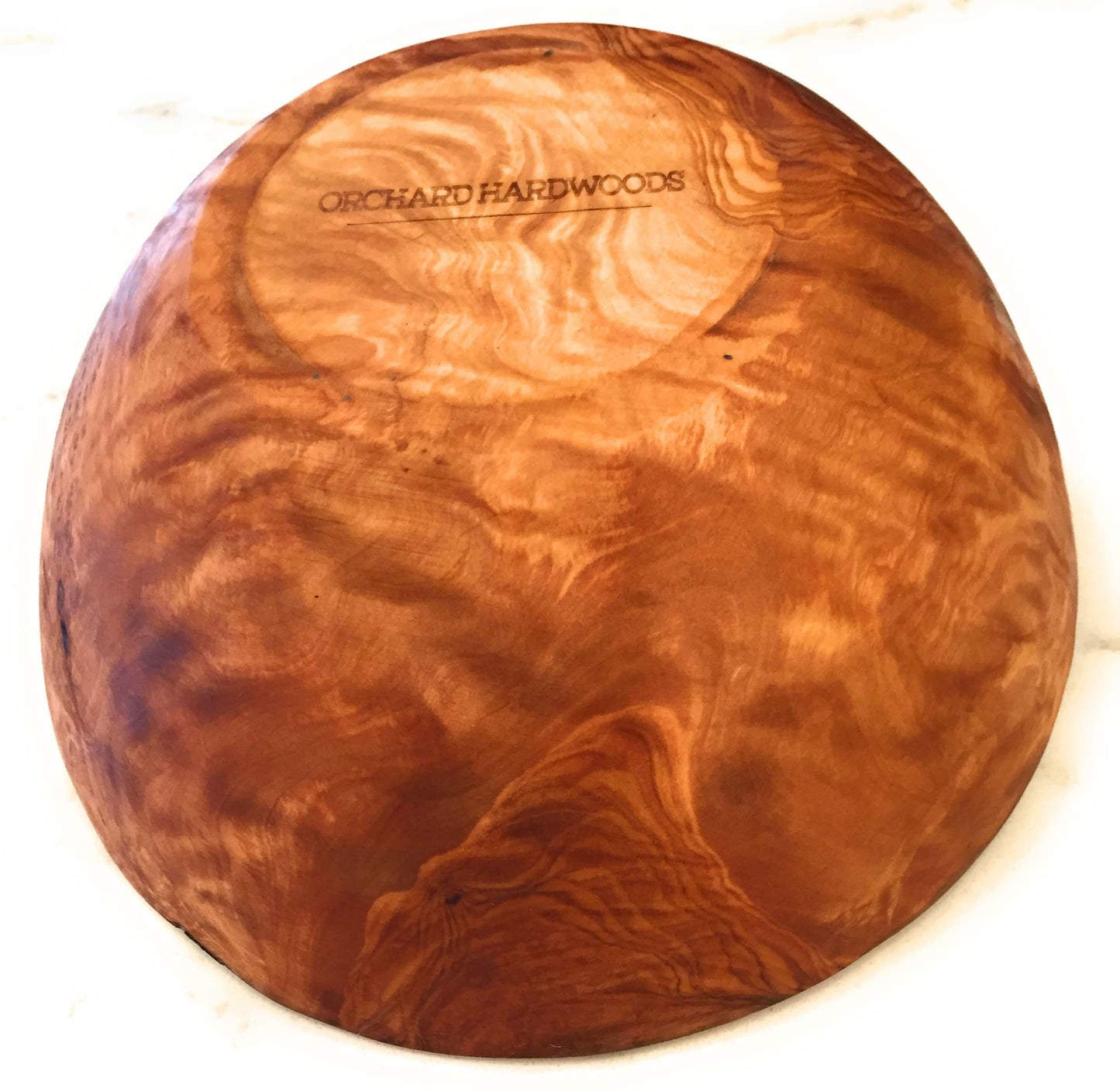 ORCHARD HARDWOODS 8" Artisan Olive Wood Serving Bowl Wooden Farmhouse Décor Bowl for Fruit, Salads, Snacks, Dips, Keys, Potpourri. In Small 6", Med 7", Lg 8", XL 11", XXL 12". (Large 8 inch)