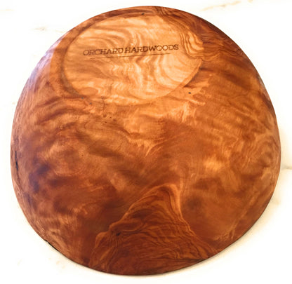 ORCHARD HARDWOODS 8" Artisan Olive Wood Serving Bowl Wooden Farmhouse Décor Bowl for Fruit, Salads, Snacks, Dips, Keys, Potpourri. In Small 6", Med 7", Lg 8", XL 11", XXL 12". (Large 8 inch)