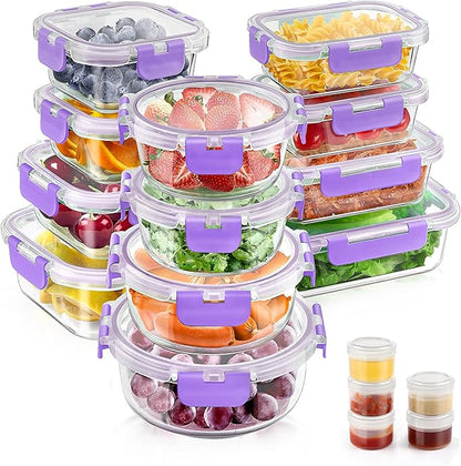 34pcs Glass Food Storage Containers