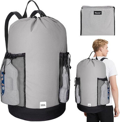 BALEINE 150L Laundry Bag Backpack, 900D Oxford Fabric Large Travel Laundry Bags