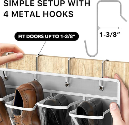 Simple Houseware 24 Pockets Large Clear Pockets Over The Door Hanging Shoe