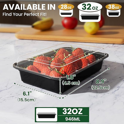 32oz Meal Prep Containers, Reusable Bento Box