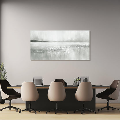 Yuaxker Abstract Wall Decor Gray and White lake Wall Art Minimalist Canvas Painting Artwork for Living Room Bedroom Dining Room Office Home Decor 24x48 Inch