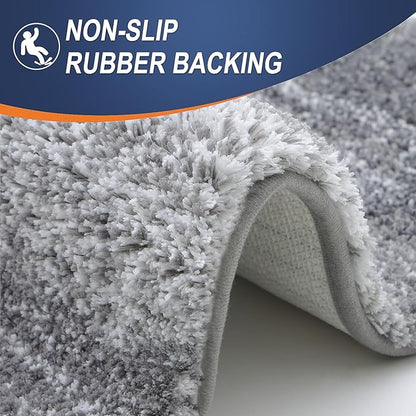 OLANLY Bathroom Runner Rugs Mat 70x20, Extra Soft Absorbent Microfiber Bath Rugs, Rubber Backing, Quick Dry, Washable Long Bath Mats for Bathroom Floor, Tub and Shower, Home Decor Accessories, Grey
