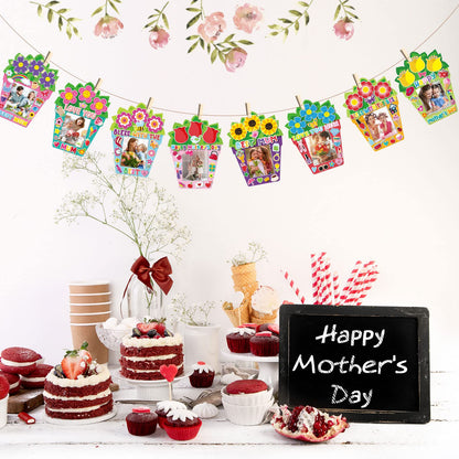 Fuutreo 96 Pieces Mother's Day Craft Kit, Mother's Day DIY Picture Frame, 48 Paper Photo Frames with 48 Sticker Sheets, DIY Classroom Activity, Party Decor, Mom Gift(Flower)