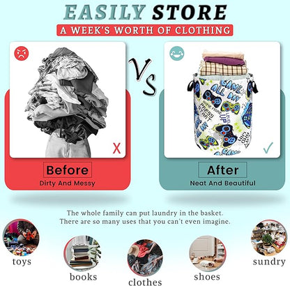 Funny Cool Game Machine Laundry Basket Games Foldable Colorful Laundry Hamper
