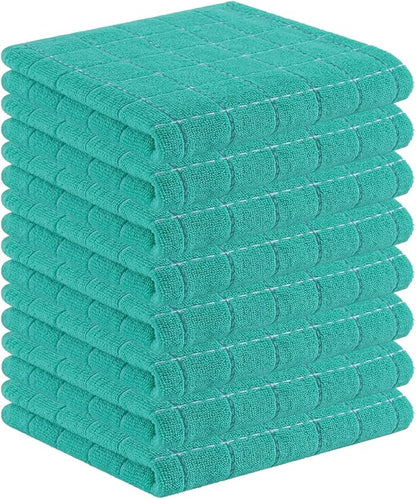 Homaxy 100% Cotton Terry Kitchen Towels, Checkered Designed, Soft and Super