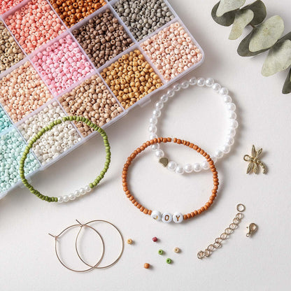 TEXGIZRLY 3mm Seed Beads for Bracelets Making, Friendship Bracelet Making Kit for Girls, 24 Colors Bead Bracelet Kit, Beads for Jewelry Making Kit, DIY, Arts, Crafts Gifts Age 4+ (3MM-B)