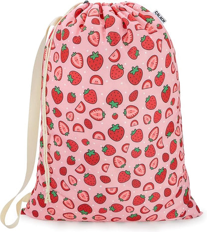 Canvas Laundry Bag with shoulder Strap 24"W x 29"H, Large Drawstring Dirty