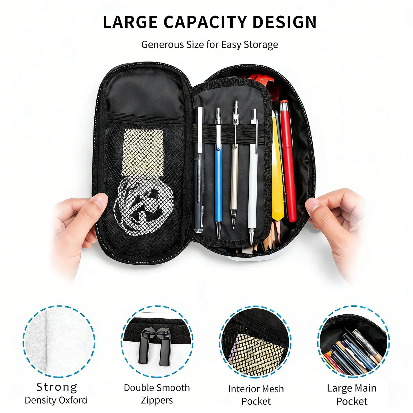 Droerfes Western Pencil Case Pencil Pouch Large Capacity Pen Bag School Office Organizer Stationery Storage Box For Girls Boys Teen Kids