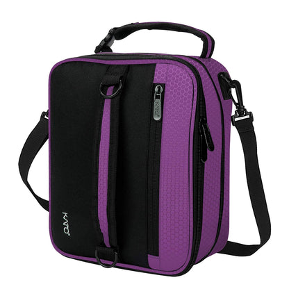 Tirrinia Expandable Insulated Lunch Bag for Men Women – Leakproof Reusable Cooler LunchBox for Kids & Adults with Shoulder Strap, Perfect for Work, School, Office, Travel,Purple