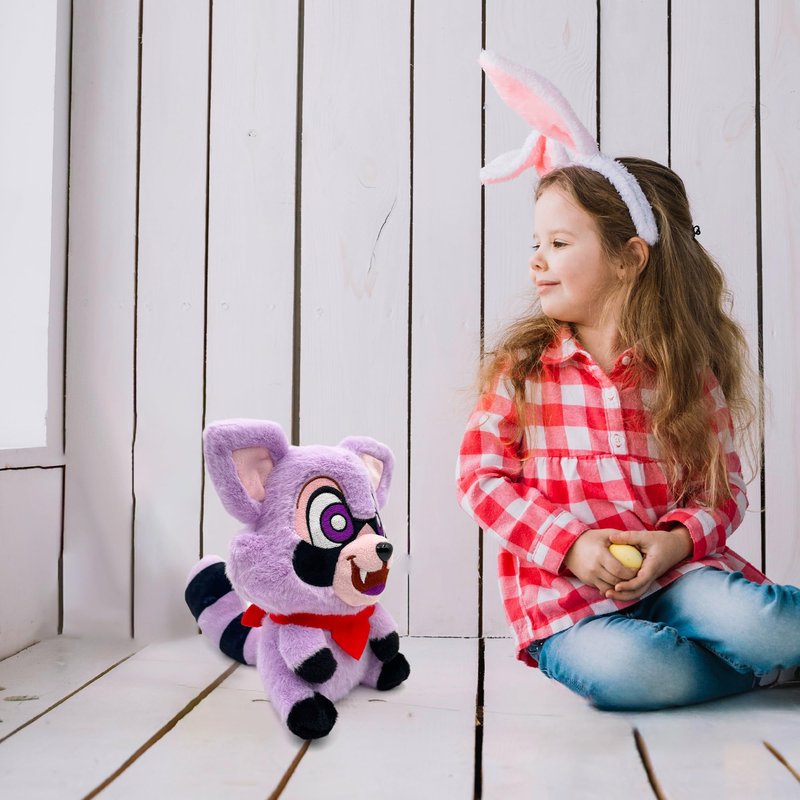 Adenzai Indigo Park Plush Toys - Rumbley the Raccoon | Rambly the Raccoon Plush, Rambly Plush Indigo Park, Stuffed Raccoon, Raccoon Pillow, Rocket Raccoon Plush