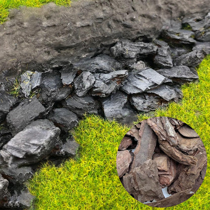 Attuslla 3 Pack Diorama Supplies Kit Model Scenery Tree Bark, Mountain Rock Material Model for Train Landscape Railway