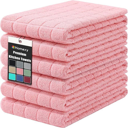 Homaxy Premium Cotton Kitchen Towels 16"x 28", Large Natural Ring Spun 390 GSM