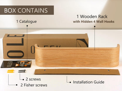 OLEEK wall Coat Rack - wall Shelf with Hooks - entryway Hooks - entryway Shelf - Modern Coat Rack - Wooden Coat Rack wall Mount for Home Decor - Wooden Mount for Home Decor - Coat Hanger Wall Mount