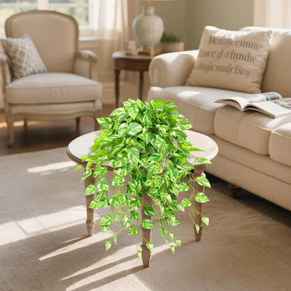 QIANYUN Fake Pothos Ivy Plant for Home Decor – 40" Fake Hanging Plants with Pot, Artificial Silk Greenery for Indoor Shelf, Bedroom, Living Room, Bathroom, or Office Decoration