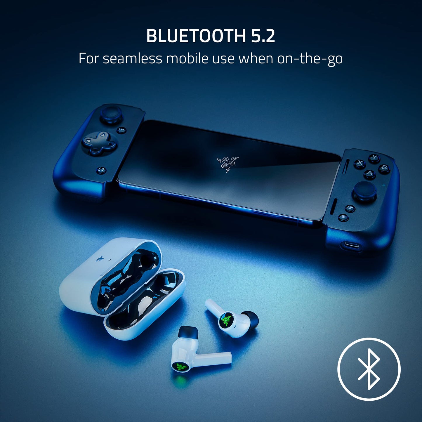 Razer Hammerhead HyperSpeed Wireless Multi-Platform Gaming Earbuds for PlayStation 5 / PS5, PC, Mobile: ANC - Noise Cancelling Mic - Bluetooth 5.2 - RGB Chroma - 30 Hr Battery