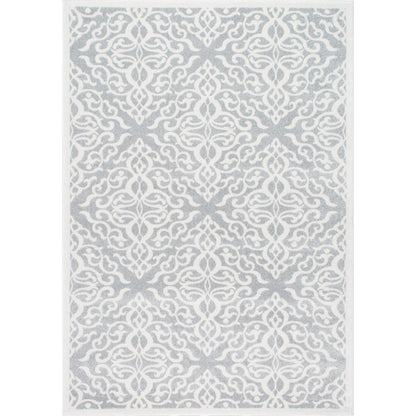 Nuloom Jaime Grey/Ivory, 6'7" x 9', Vintage Trellis, Soft and Cozy, High Traffic, Stain Resistant, Easy Clean, Durable Area Rug for Bedroom, Living Room, Dining Space, Den, Foyer, Entryway