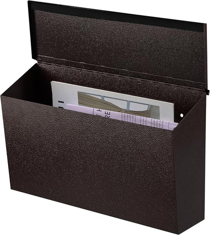 KYODOLED Wall-Mount Mailbox, Large Capacity Mail Box, Galvanized Steel Rust-Proof Metal Post Box, Mailboxes for Outside,15.7"x9.9"x4.9" Bronze
