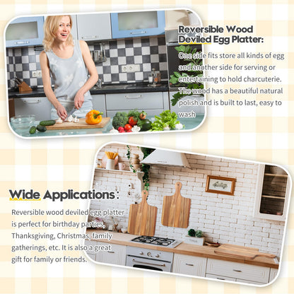 Didaey 6 Pcs Cutting Board Bulk Kitchen Thicken Chopping Platter with Handles Wooden Charcuterie Serving Trays Blank Wood Boards for Engraving Wedding Housewarming(Acacia Wood,16 x 10 Inch)