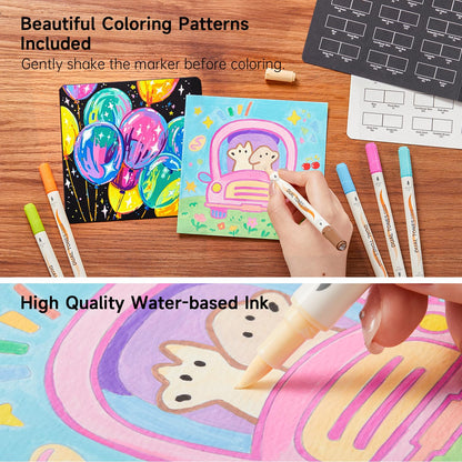 Shuttle Art 48 Colors Dual Tone Acrylic Paint Markers, 24 Pack Acrylic Paint Pens Set for Rock Painting, Ceramic, Wood, Canvas, Glass, Stone, Fabric, Card Making, DIY Crafts & Art Supplies