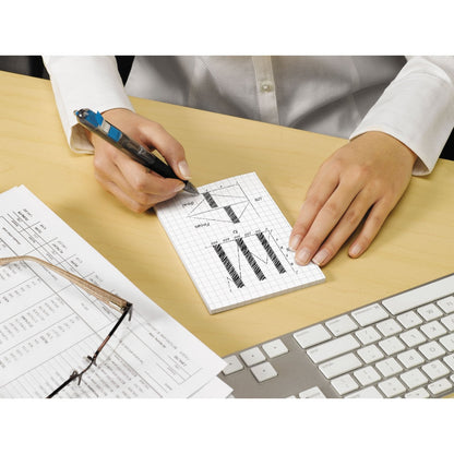 Post-it Super Sticky Notes, 6 Grid Lined Sticky Note Pads, 4 x 6 in, School Supplies, Office Products, Notes for Vertical Surfaces, Monitors, Walls and Windows, White with Blue Grid