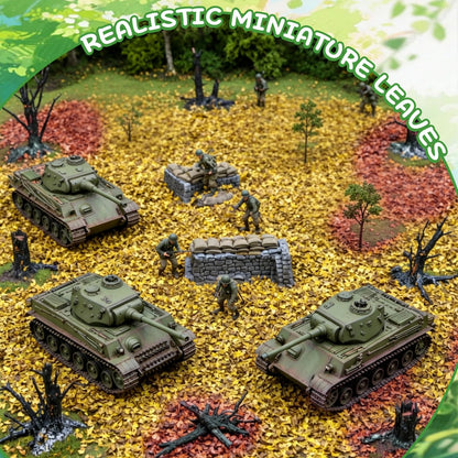 Warmtree Realistic Miniature Leaves Simulation Leaves for DIY Mini Model Railway Fairy Garden Architecture Diorama Scenery Landscape Layout Diorama Village Accessories, Pack of 4