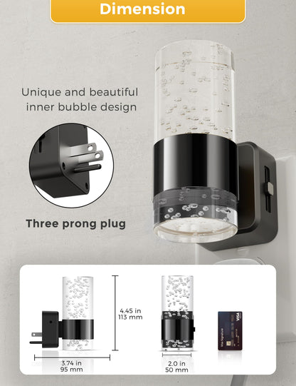 L LOHAS LED Night Light,Dimmable Night Lights Plug into Wall, 2 Pack Acrylic Nightlights with 0-100 LM Adjustable Brightness, 3000K Plug in Night Light with Dusk to Dawn Sensor, for Bathroom Hallway