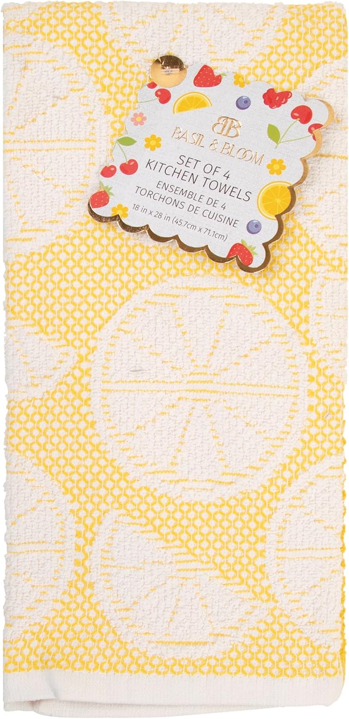 MosJos Kitchen Towels Set of 4 Premium Hand Towels 18 x 28 Inch Large Tea Towels